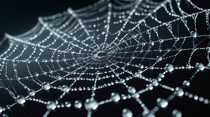 spider web on the morning dew
