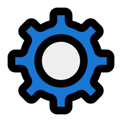 Wall Mural - A simple gear icon representing settings, suitable for app design or web development.