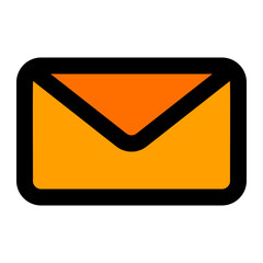 Wall Mural - A simple email envelope icon suitable for web design, representing communication and messaging applications.