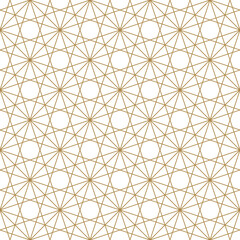 Wall Mural - geometric seamless pattern with octagons, squares, rhombuses, and thin lines, creating an intricate 