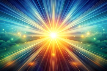 Wall Mural - radiant burst of light abstract cosmic energy with vivid colors