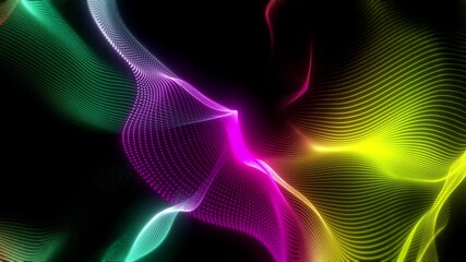 Wall Mural - 4k science fiction background with smooth looped animation of glowing particles, shining bokeh spark