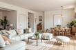 © Charming Studio - Modern and Bright Living Room Scene with Cozy Furniture and Decor