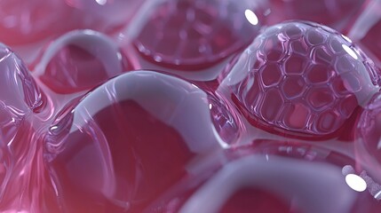Wall Mural - bunch of pink and white spheres arranged in abstract form creating a vibrant display of colorful pat