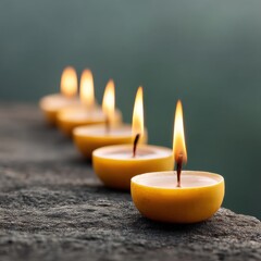 Aufkleber - Mindful Meditation Aesthetics Serene Amber Candles Illuminating Wellness Journey - Tranquil Minimalist Self-Care Content for Digital Wellness Era