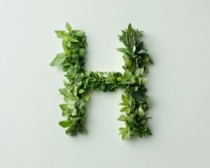 Aufkleber - Eco-Innovative Hydrogen Branding Verdant Green Botanical H Symbol Visualizing Sustainable Energy Transformation for Next-Generation Climate Solutions