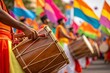 © WisChi - Vibrant Indian Festival Parade Close up of Dhol Drummers in Traditional Attire