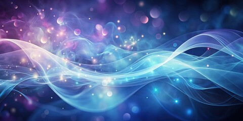 Wall Mural - Abstract Serene Waves of Light and Energy, a Mystical Digital Art Background for Design Projects