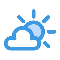 Wall Mural - a simple weather icon representing sun and clouds, suitable for apps, websites, and weather forecast