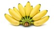 © Muaz - A bunch of small yellow bananas clustered together on a white background in a studio setting view
