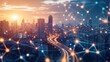 © Mufarokah - Smart city sunset highway network connection