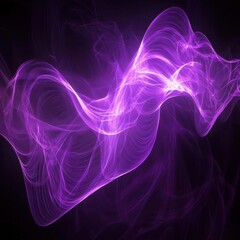 Wall Mural - abstract purple energy wave flowing on dark background creating a dynamic and modern visual effect w