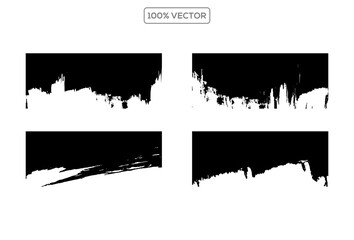 Wall Mural - Abstract grunge rough edge header collection vector
