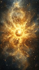 glowing cosmic explosion; fiery nebula