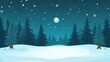 © EpicFade - Serene winter landscape with snow covered ground and pine trees under the moonlight creating a peaceful and cold atmosphere for stock photography and creative projects
