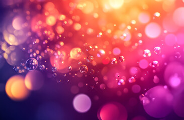 Wall Mural - abstract background of glowing energy particles and bubbles in vibrant colors, creating mesmerizing 