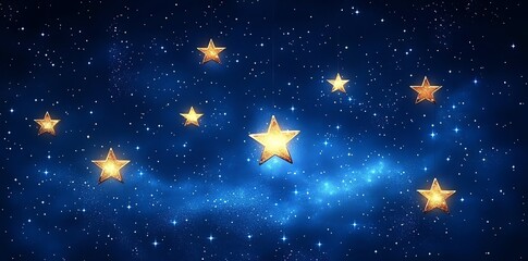 Wall Mural - night sky with glowing stars