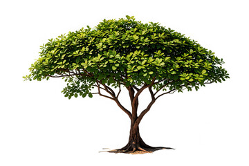 African Mahogany Tree Isolated on White Background for Stock Photography

