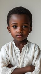 Wall Mural - portrait of a young african boy with serene expression