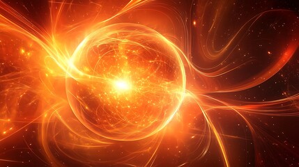 Wall Mural - fiery abstract illustration glowing energy cosmic explosion vibrant colors image