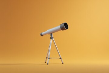 Wall Mural - set against vibrant-colored background modern telescope stands prominently illuminated by studio lig