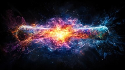 Fototapete - Big bang explosion cosmic space digital illustration vibrant environment abstract viewpoint stellar concept