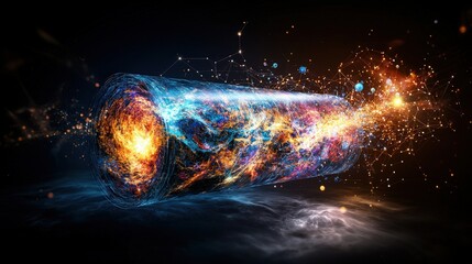 Poster - Explosive cosmic visualization of universe origins digital art space abstract sci-fi concept