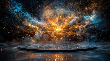 Poster - Stunning millennial star formation cosmic realm digital artwork galaxies vibrant colors abstract view space concept