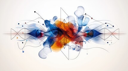 Leinwandbilder - Soundwave art formed by bold geometric shapes abstract gallery digital illustration modern style vibrant colors
