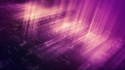 Fototapete - Futuristic network simulation blending AI, quantum physics, and deep learning, with a particle matrix analyzing data in a sleek, background animation display