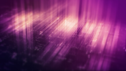Fototapete - Futuristic network simulation blending AI, quantum physics, and deep learning, with a particle matrix analyzing data in a sleek, background animation display