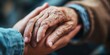 © cui - Parkinson disease patient, Alzheimer elderly senior, Arthritis person's hand in support of geriatric doctor or nursing caregiver, for disability awareness day, ageing society care service