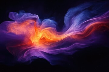 Poster - Abstract cosmic artwork depicting swirling nebulae in vibrant hues of purple, orange, and blue, against a dark background.