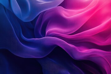 Poster - Abstract image of flowing fabric in shades of blue, purple, and pink, creating a gradient effect.