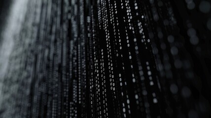 Abstract picture of binary code with digital technology style design with the coding data flowing show dynamic movement represent about programming by programmer or problem solve by encryption. AIG53.