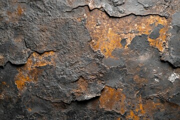 Leinwandbilder - Close-up of heavily rusted metal surface, showing texture and decay.