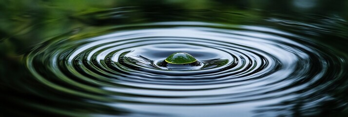 Poster - A single drop of water creates concentric ripples on a dark, still surface.