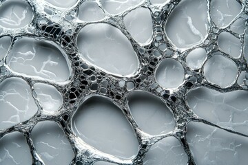 Leinwandbilder - Intricate silver network resembling a microscopic structure or abstract art.