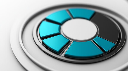 Poster - Abstract teal and gray circular graphic element.