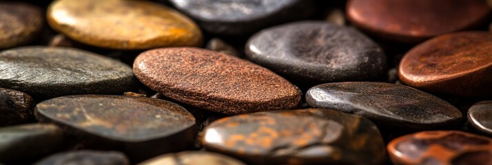 Poster - Close-up of smooth, colorful stones.