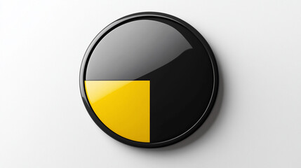 Poster - Yellow and black pie chart section on white background.