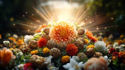a bunch of flowers