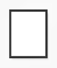Poster - Vertical portrait frame on white wall. 3d vector mockup