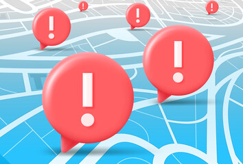 Poster - Abstract city map with speech clouds. Communication concept. 3d vector illustration