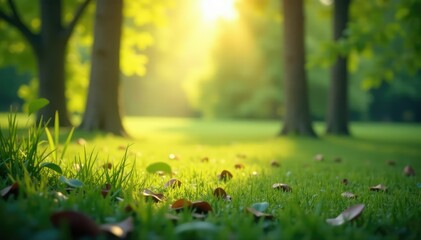 Wall Mural - Abstract blurred nature scene, perfect for overlays , green, blur