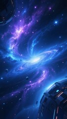 Wall Mural - Galaxy with Nebula and Stars in Deep Space