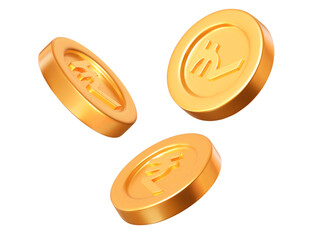 Wall Mural - 3d golden coins of indian rupees with different angles.. stock vector illustration on isolated backg