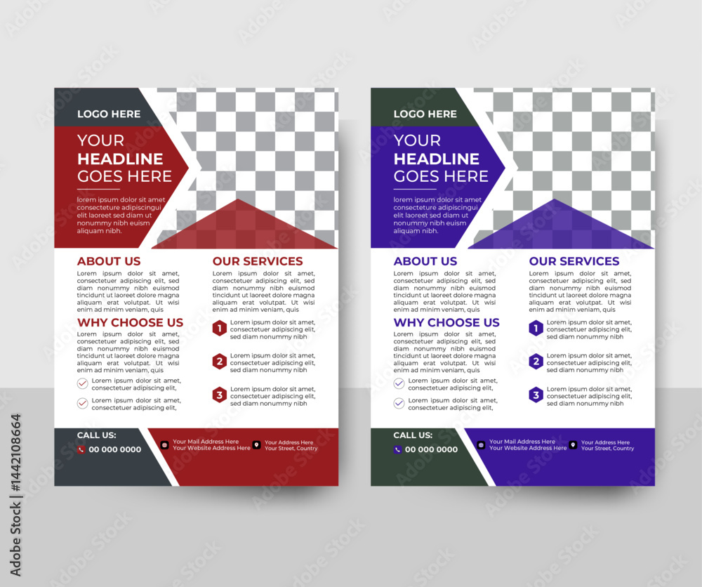 Flyer Options Modern Business Flyer Design with Dual Colour Options | Corporate ...