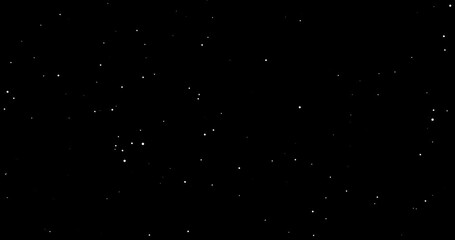 Wall Mural - Chaotically moving white particles on a black background. Abstract animation.