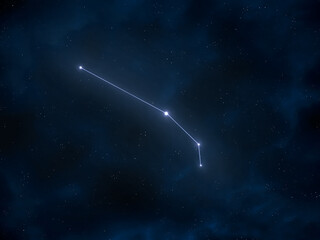 Wall Mural - aries constellation in the night sky isolated. bright stars in outer space. astrological image of th